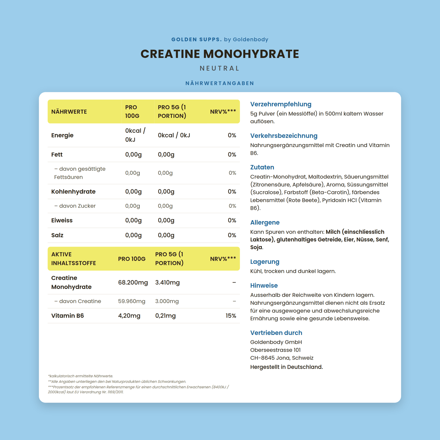 Creatine Monohydrate 500g