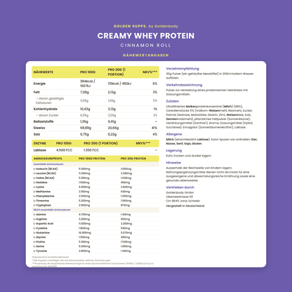 Creamy Whey Protein mit Süssungsmitteln 500g