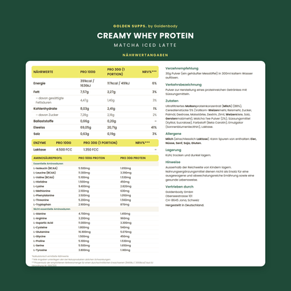 Creamy Whey Protein mit Süssungsmitteln 500g