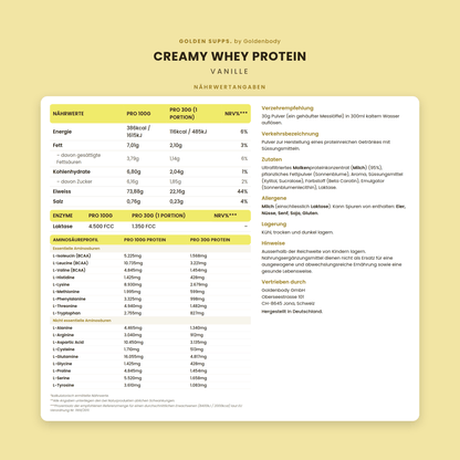 Creamy Whey Protein mit Süssungsmitteln 500g